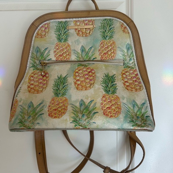 Brahmin Pineapple Print Backpack - Tan and Cream main image 3